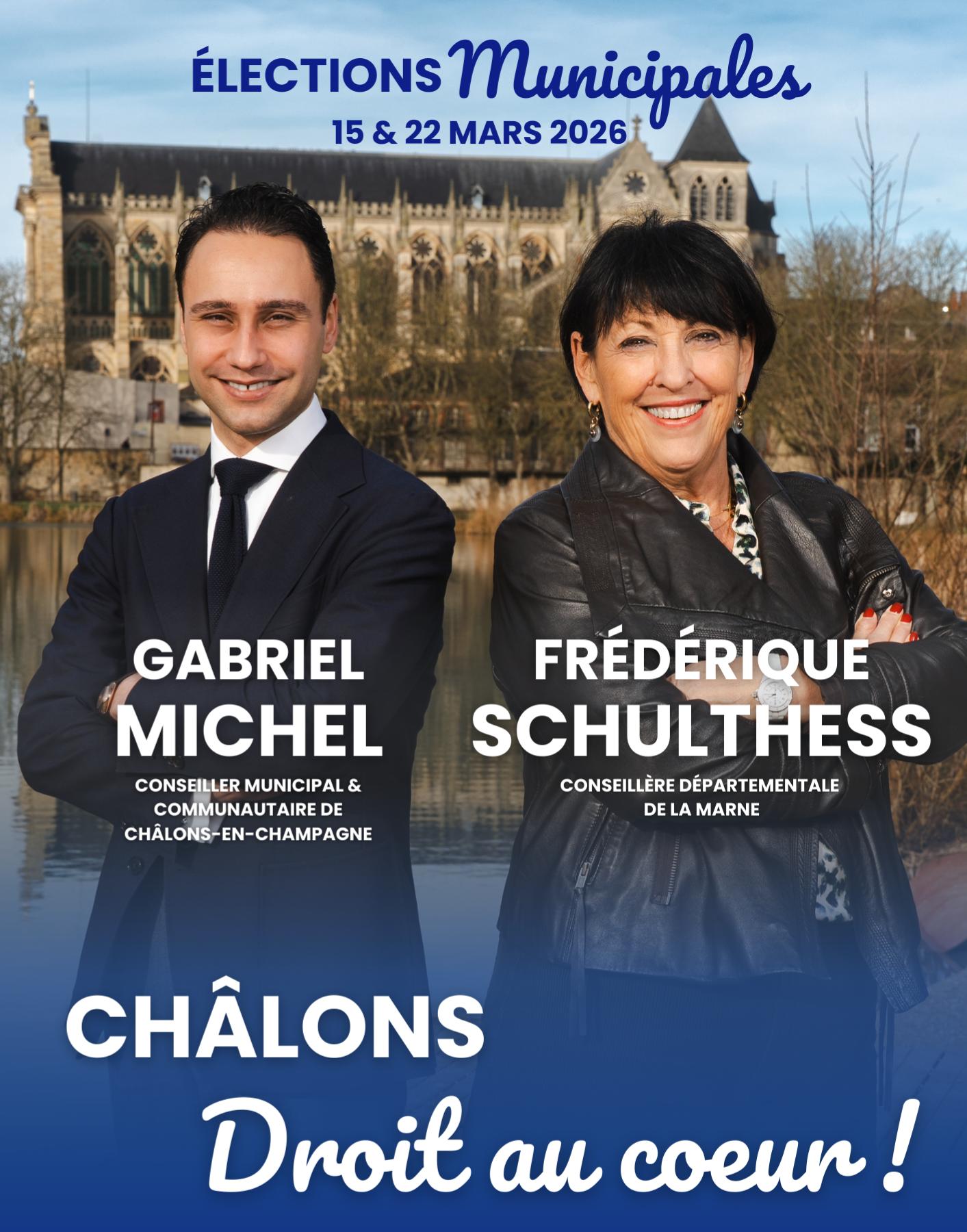 Affiche Municipales 2026 Gabriel Michel et Frédérique Schulthess